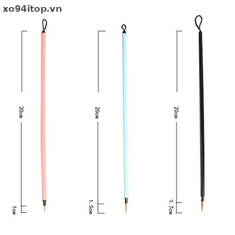 Xoitop Set 3 Cọ Vẽ Trang Trí Móng Tay Nghệ Thuật Acrylic Siêu Bền Màu Sắc Đẹp Mắt