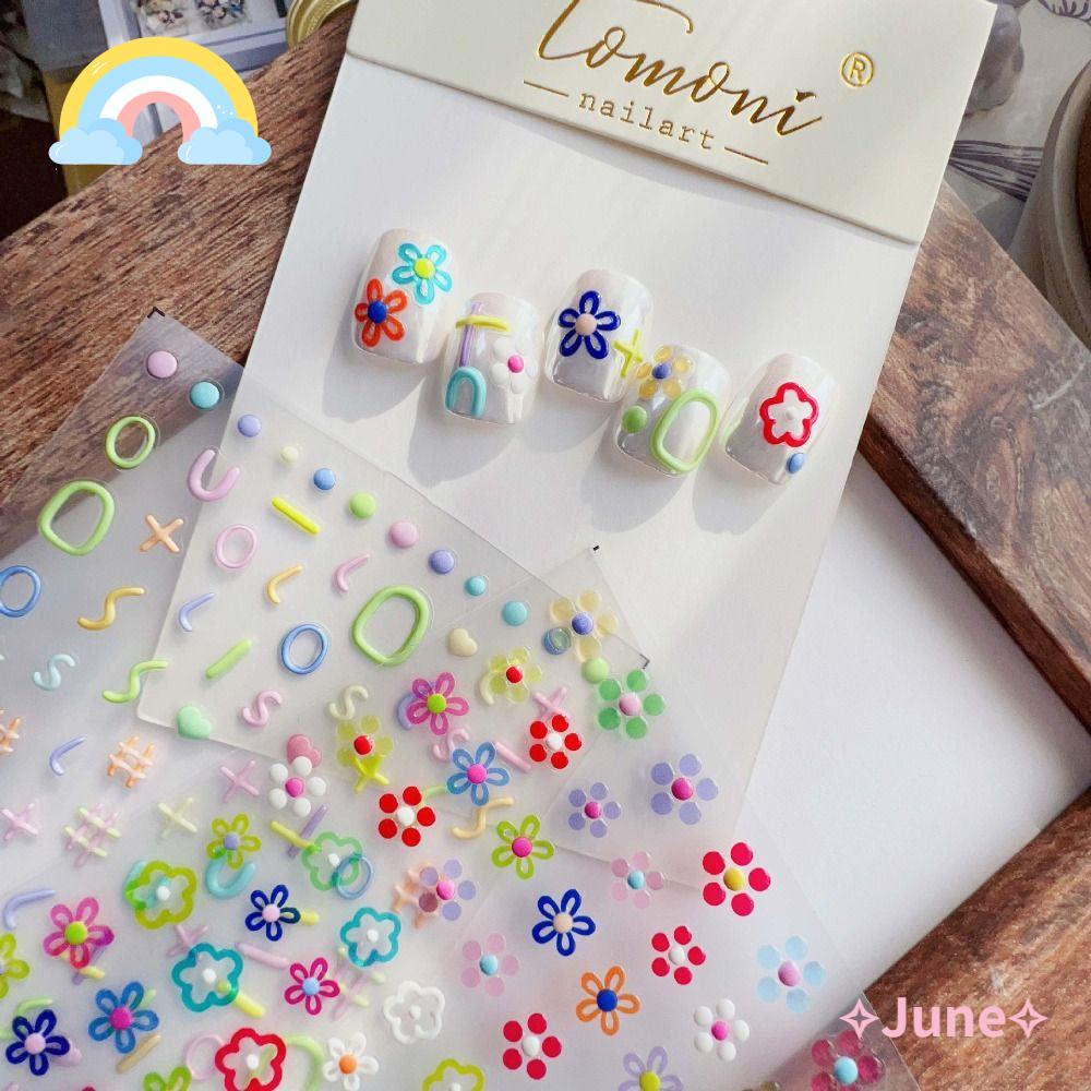 Miếng Dán Trang Trí Móng Tay Phong Cách Retro DIY