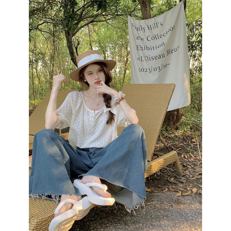 Áo Thun Nữ Ngắn Tay Cổ Tròn In Hoa Thời Trang Hàn Quốc Mới