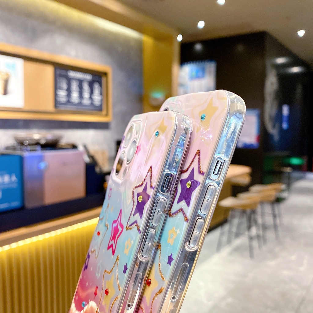 Ốp Điện Thoại TPU Chống Sốc Màu Blue-ray Cho IPhone 14 13 12 11 Pro MAX 14 Plus X XR XS MAX 7 8 Plus