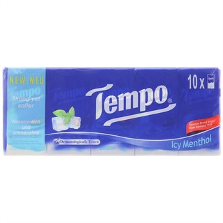 Lốc 10 gói khăn giấy bỏ túi Tempo hương bạc hà 4 lớp