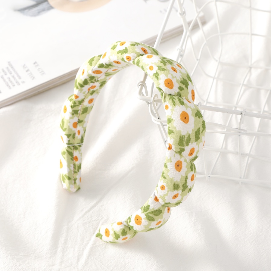 Băng Đô Cài Tóc Xốp In Họa Tiết Hoa Phong Cách Hàn Quốc Mới Cho Nữ