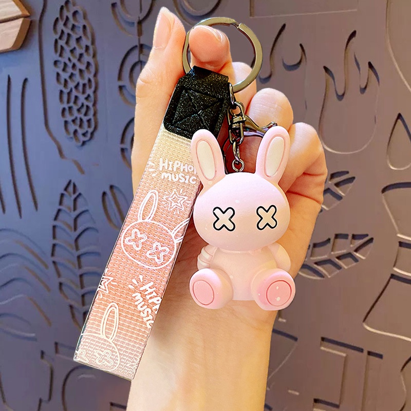 Hoạt Hình Móc Khóa Hình Thỏ Mắt xx Dễ Thương