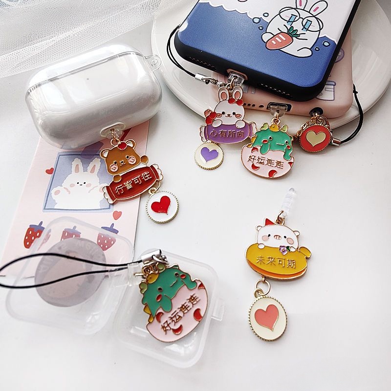 Nút Bịt Chống Bụi Cho Cổng Sạc Điện Thoại Di Động diy Hình Hoạt Hình Dễ Thương