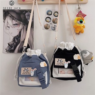 Túi tote Đeo Vai Xếp Ly Phong Cách Harajuku Nhật Bản Dễ Thương Cho Nữ