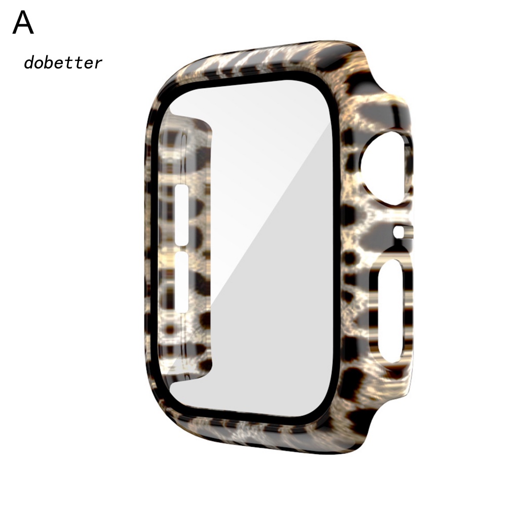 Ốp Bảo Vệ Mặt Đồng Hồ Thông Minh Bằng PC Chống Trầy Họa Tiết Da Báo Cho iWatch SE / 2 / 3 / 4 / 5 / 6