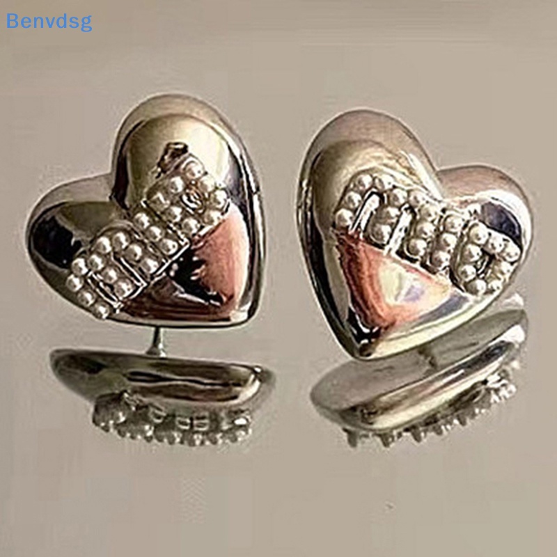 Khuyên Tai Kim Loại Tráng Men Hình Trái Tim Khắc Chữ Benvdsg &gt; Cho Nữ