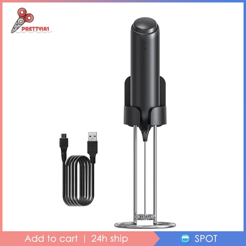 Máy Đánh Sữa Điện Tử Bằng Thép Không Gỉ Kèm Giá Đỡ Cho Cappuccino [Prettyia1]