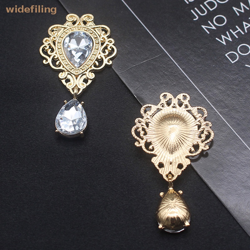 Cài Áo Hình Giọt Nước Phẳng 26 * 48mm Bằng Hợp Kim Đính Pha Lê Trang Trí Tiệc Cưới