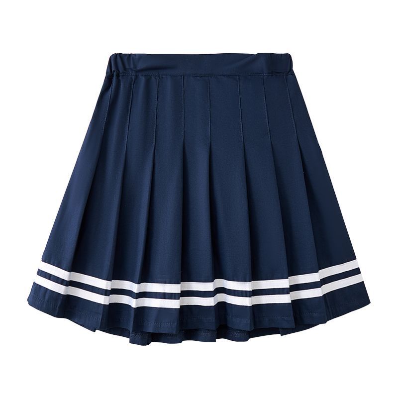 Chân Váy Ngắn Xếp Ly Màu Xanh Navy Thời Trang Xuân Thu Cho Bé Gái