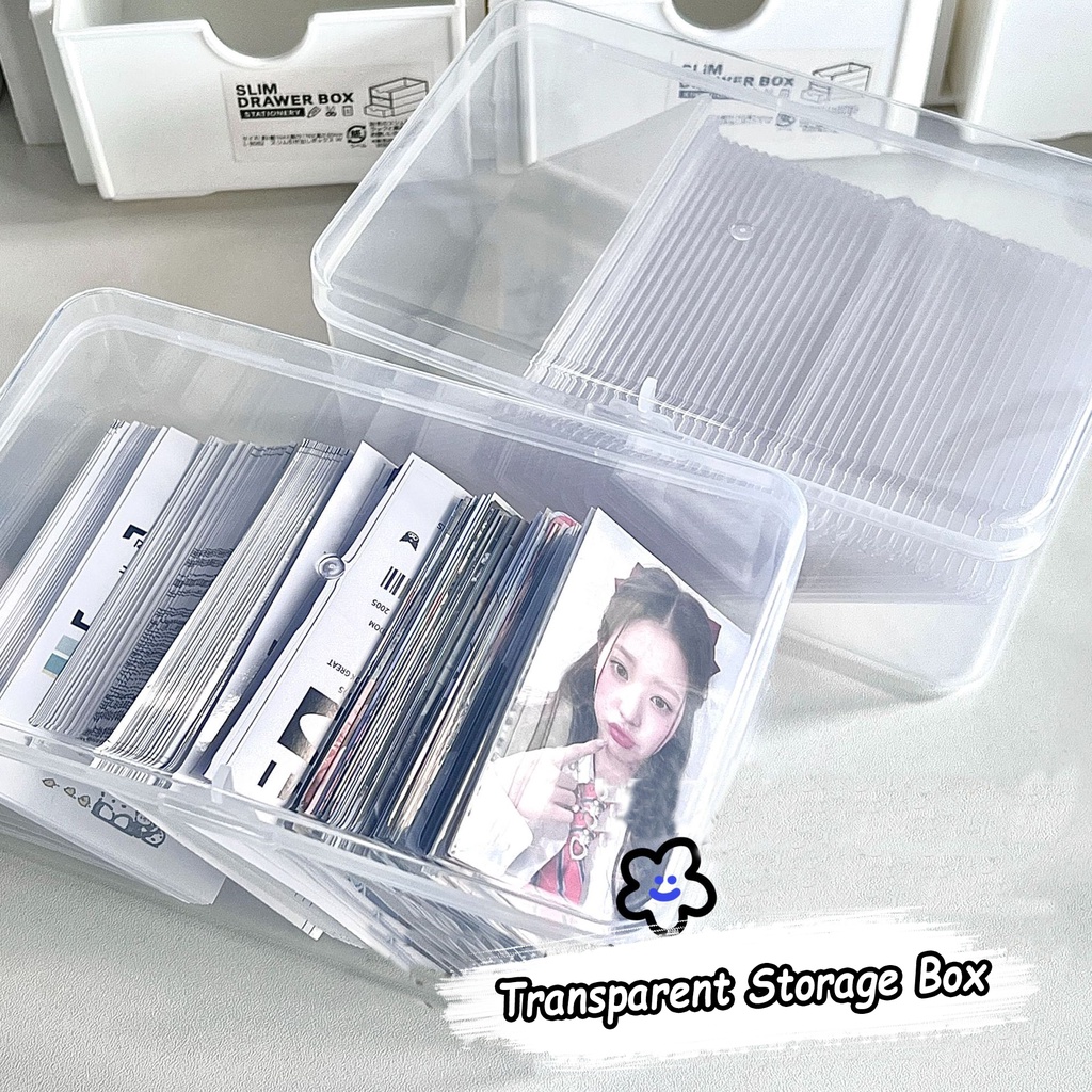 Hộp Đựng Ảnh Đa Năng Trong Suốt Để Bàn Tiện Dụng idol Photo Card Storage Box