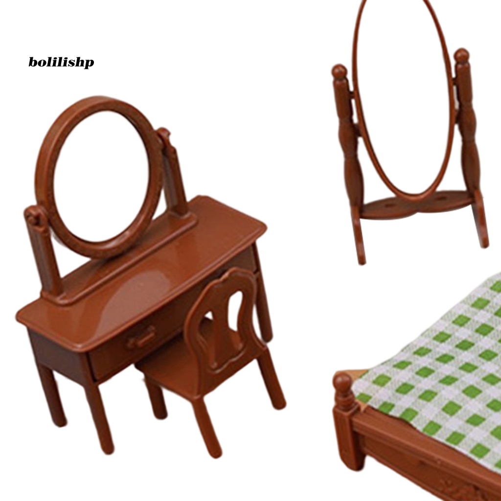 1 Bộ Mô Hình Giường Ngủ Mini Dễ Thương Trọng Lượng Nhẹ Trang Trí Nhà Búp Bê