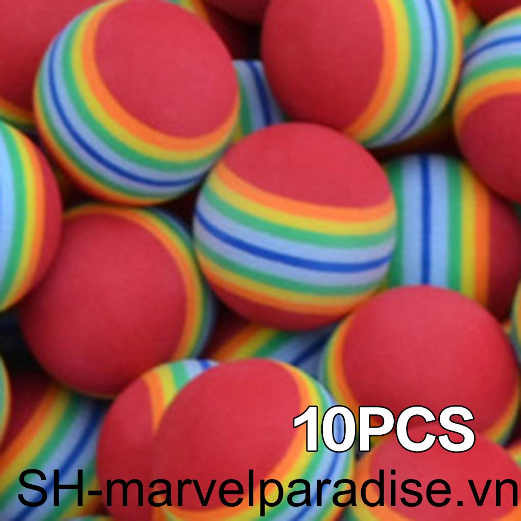 Set 1-10 Quả Bóng Golf Chất Liệu Xốp EVA Màu Cầu Vồng