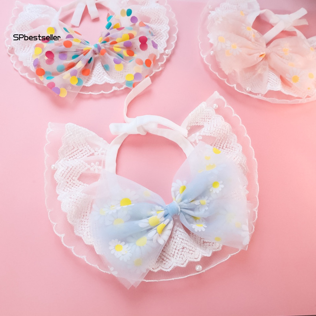 Spbestsellyr Vòng Cổ Thú Cưng Bằng Cotton Polyester Thắt Nơ Nhiều Màu Thân Thiện Với Da Chống Mài Mòn Dễ Sử Dụng