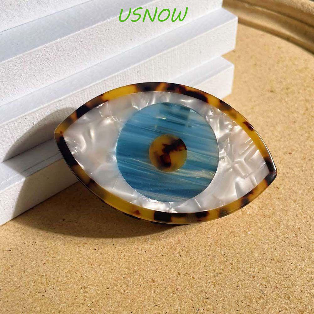 Kẹp Tóc Acrylic Hình Oval Mắt Xanh Dương Phong Cách Hàn Quốc Thanh Lịch Cho Nữ