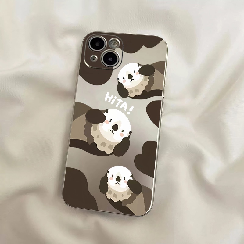 Ốp Điện Thoại TPU Silicon Mềm Mạ Điện Hình Gấu Trúc Chống Sốc Cho IPhone 14 13 12 11 Pro XS Max XR X 8 + 7 6S Plus