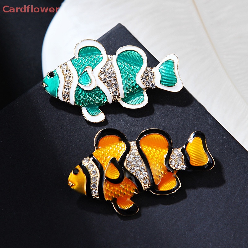 < Cardflower > Ghim Cài Áo Hình Cá Biển Nhiệt Đới Đính Đá Thời Trang Cho Nữ
