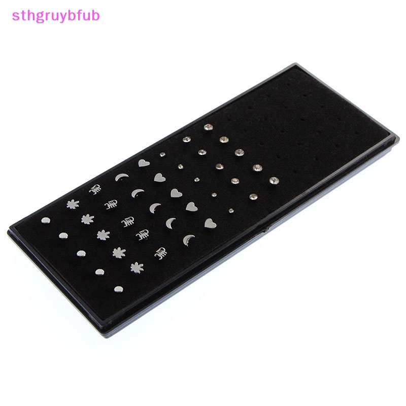 Set 40 Khuyên Mũi Thép Không Gỉ Đính Đá Pha Lê 20G
