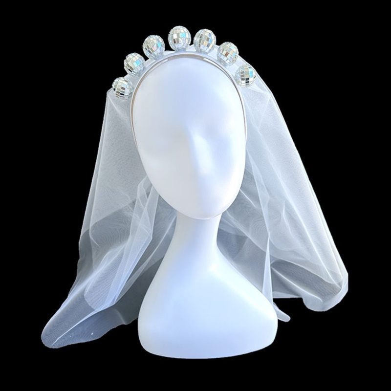 Flgo Disco Cài Tóc Với Mạng Che Mặt Trang Trí Cho Cô Dâu