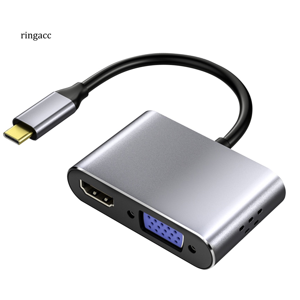 Bộ Chuyển Đổi Giao Diện RGA 5 Trong 1 Type-C Sang VGA PD USB3.0 Cho Laptop