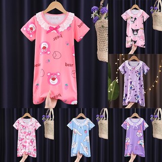 Lotso pyjama cho trẻ em kuromi váy ngủ cho bé gái mùa hè pyjama quần áo nhà