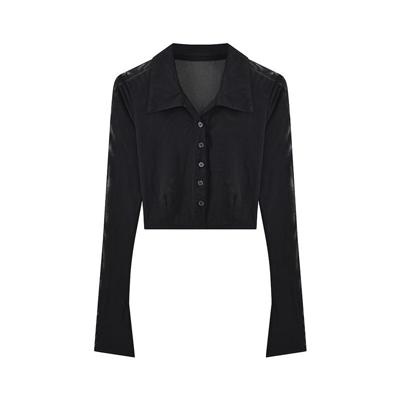 M &amp; E Áo Sơ Mi Ngắn Tay Dài Dáng Ôm Phong Cách Mới Mùa Thu Sang Trọng Cho Nữ