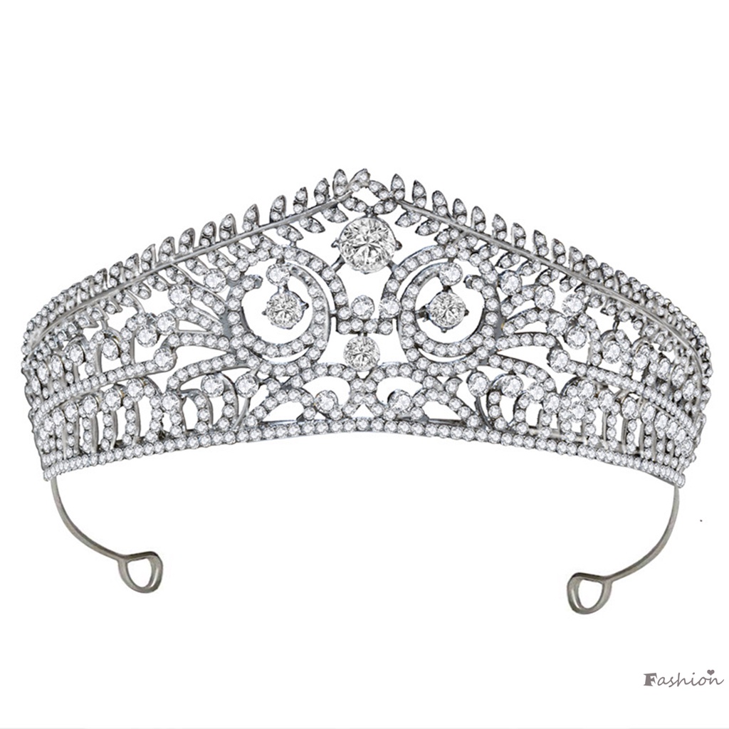 Cài Tóc Hình Vương Miện Đính Đá Lấp Lánh Sang Trọng Cho Cô Dâu
