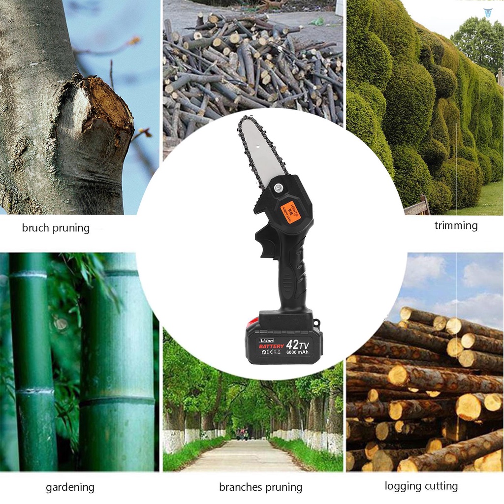 Máy Cưa Điện Một Tay Cầm 4 Inch 21V 6.0A Có Thể Sạc Lại Dùng Cắt Tỉa Cành Cây