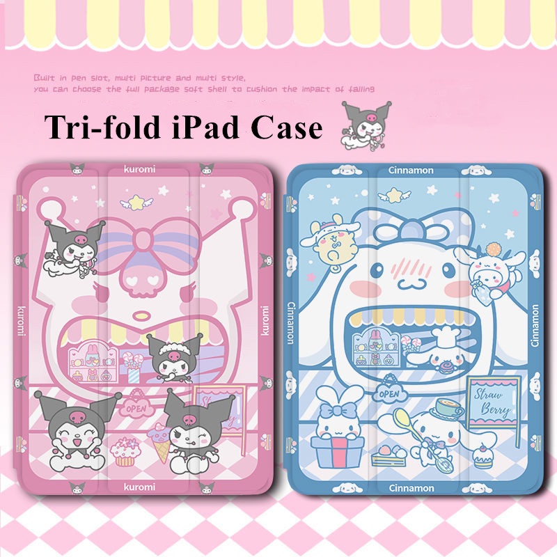 Ốp Máy Tính Bảng Mềm Hình Cinnamoroll Dễ Thương Có Khe Đựng Bút Cho iPad Gen10 7 / 8 / 9 Air4 / Air5 Pro11 "Pro12.9" 2022 mini6