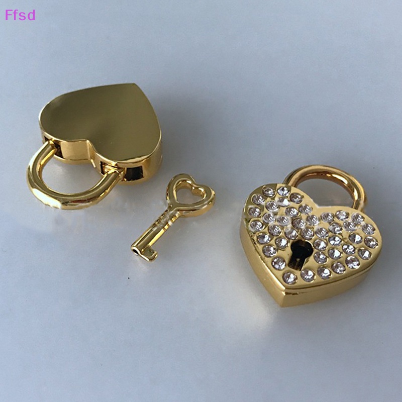 {Ffsd} Ổ Khóa Trái Tim Mini Thời Trang Kèm Chìa Khóa Hộp Trang Sức / Hành Lý Trang Trí * Bán Chạy