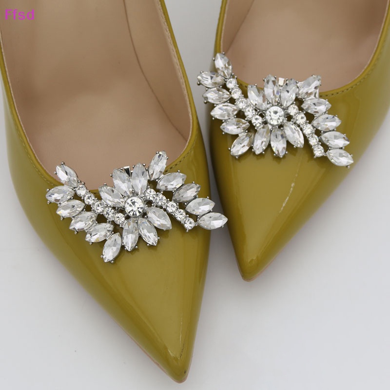 1 Kẹp Đính Đá Lấp Lánh Trang Trí Giày Cao Gót Có Thể Tháo Rời Cho Cô Dâu