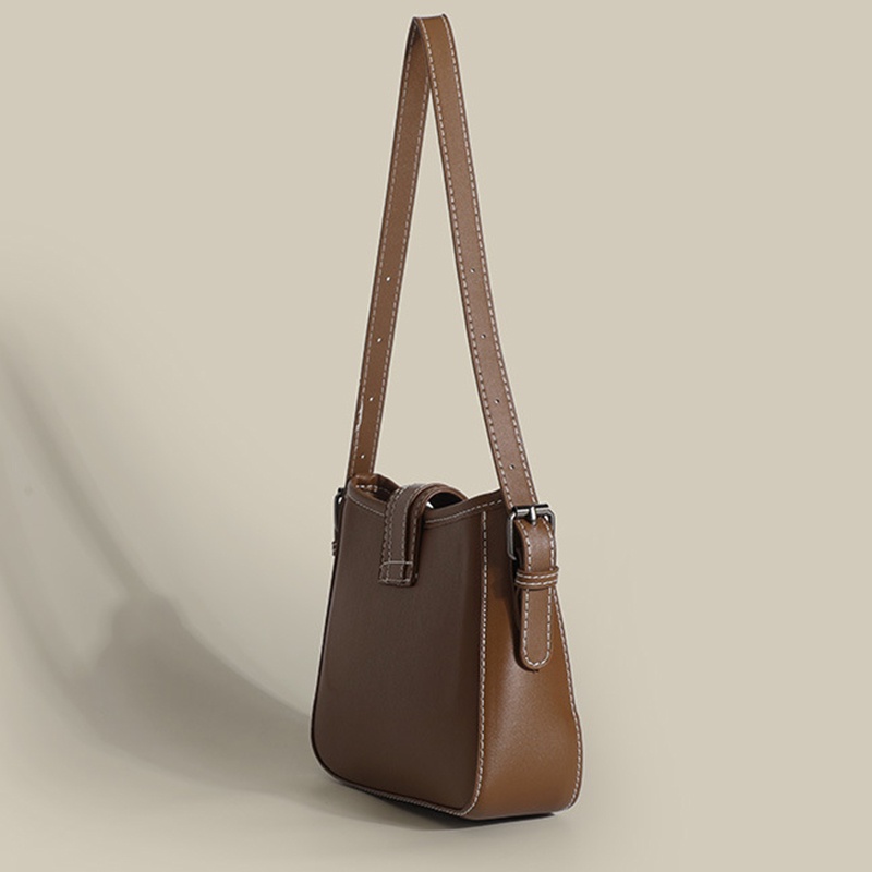 Ielgy Túi Xách Tay Nhám Màu Nâu Khí Chất Dễ Phối Đồ Cho Nữ