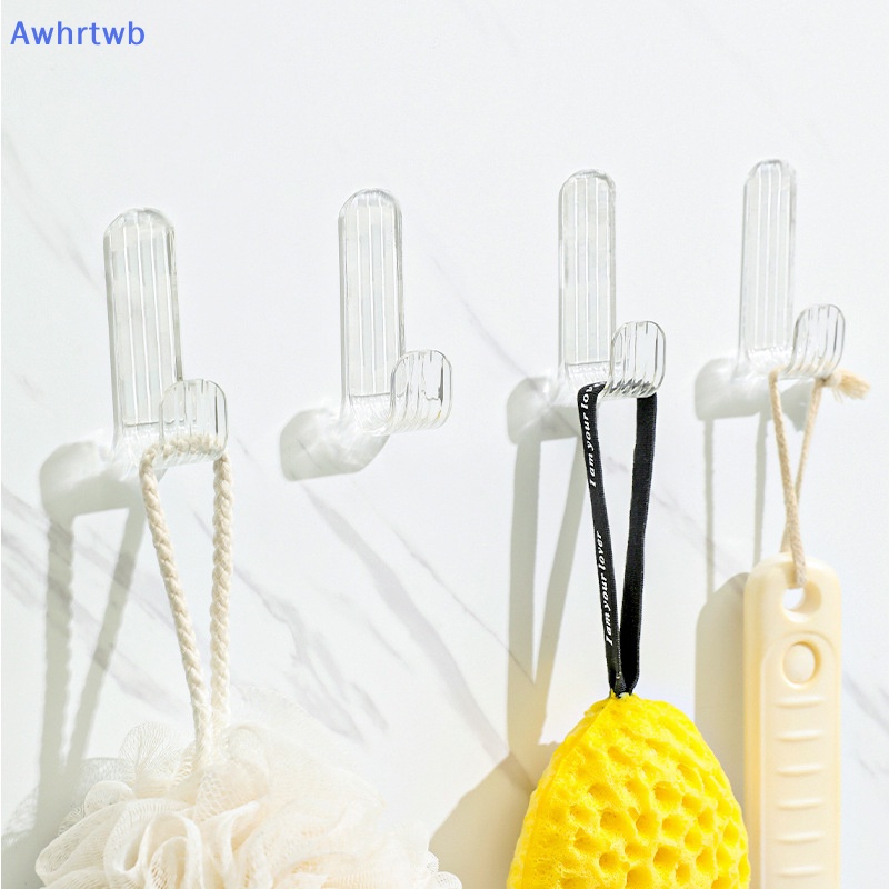 Set 4 Móc Treo Khăn Tắm Gắn Tường Trong Suốt Tiện Dụng Mới