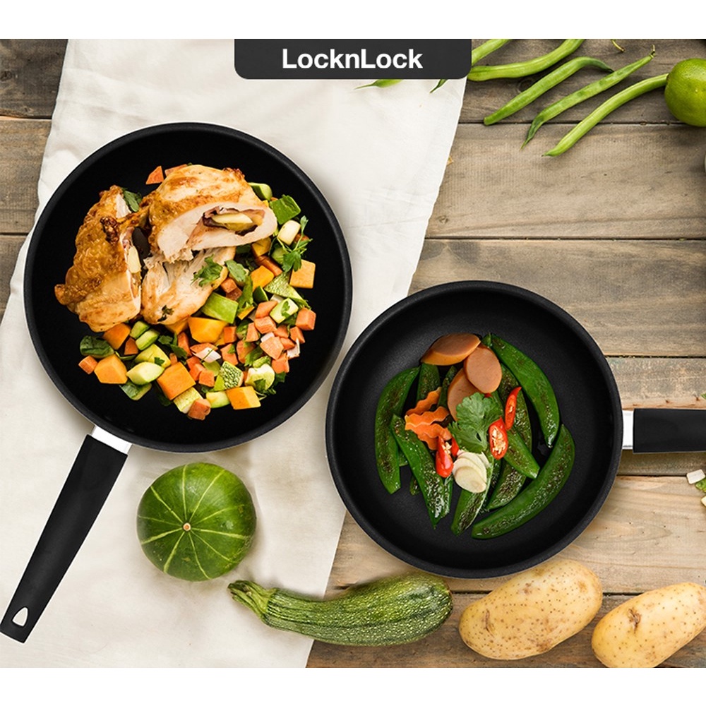 Bộ 2 chảo LocknLock chiên xào sâu lòng, chống dính LEY1243S2 không dùng cho bếp từ - DEAL SỐC 0Đ - HAPOS MALL OFFICIAL
