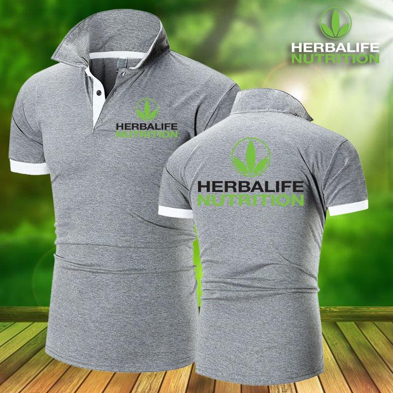 HERBALIFE Áo Thun Polo Cổ Bẻ Dáng Ôm Chất Liệu Cotton Thời Trang Mùa Hè Cho Nam