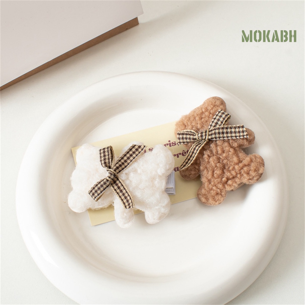 Kẹp Tóc Hình Con Vịt / Gấu Bằng Lông Nhung Mềm Mại Dễ Thương Xinh Xắn