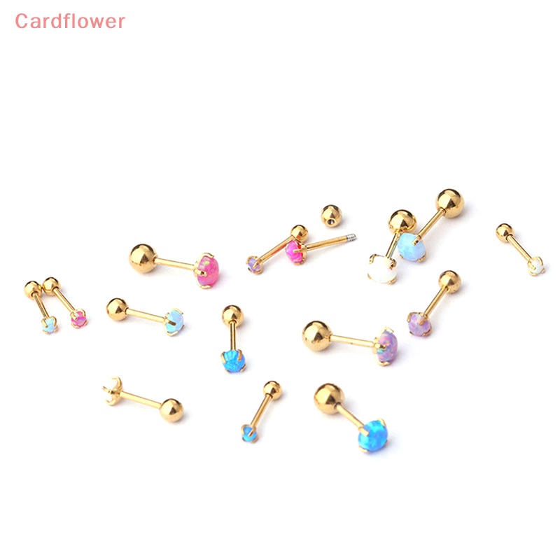 1 Khuyên Tai Dạng Xoắn Ốc Đính Đá Opal Nhiều Màu Mới
