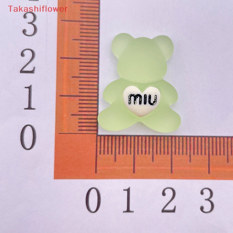 Bộ 2 Miếng Dán Hình Gấu Dạ Quang Trang Trí Bảng Điều Khiển Xe Hơi / Nhà Cửa / Sân Vườn Diy