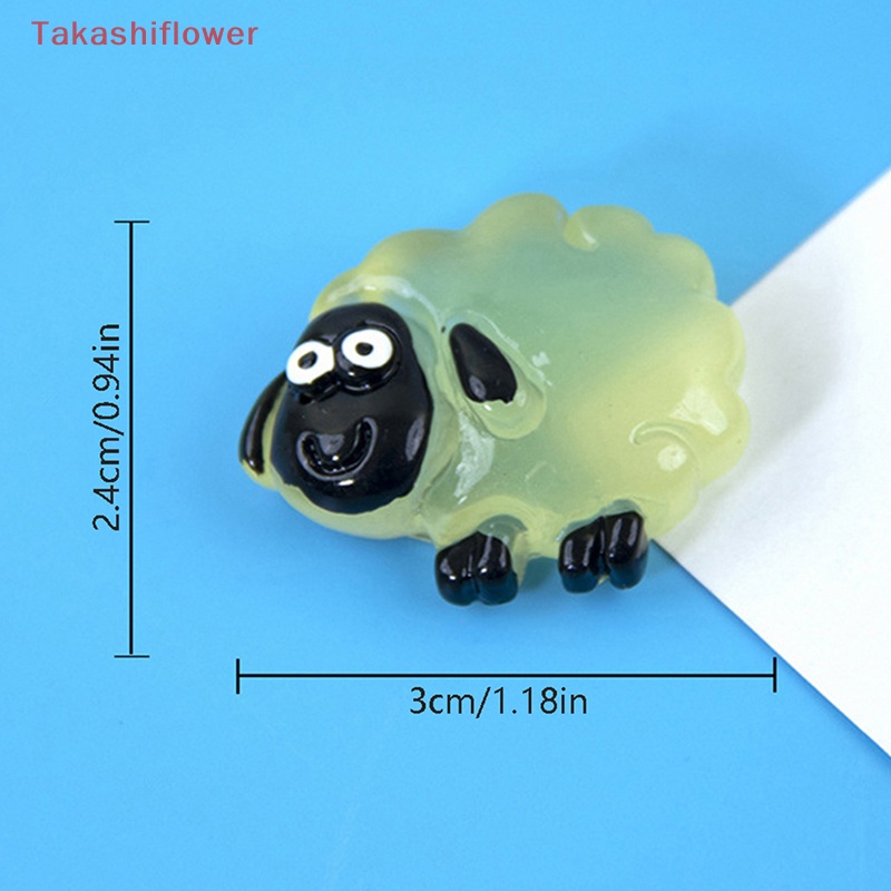 Set 5 Chú Cừu Hoạt Hình Mini Bằng Nhựa Phát Sáng Trang Trí Sân Vườn