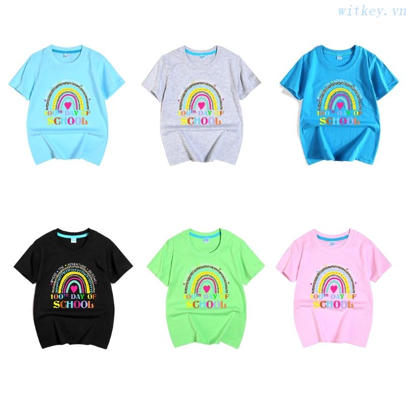 Áo Thun Tay Ngắn In Chữ Vui Nhộn Thời Trang Mùa Hè Dành Cho Bé Kỉ Niệm 100 Ngày
