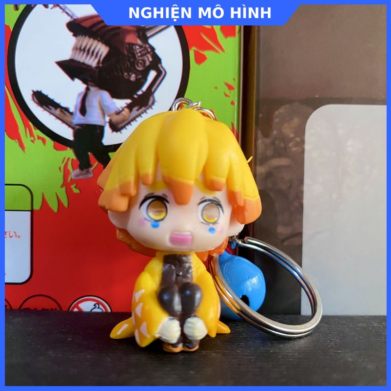 Móc khóa mô hình nhân vật ngồi Thanh gươm diệt quỷ Tanjiro Nezuko Zenitsu Inosuke Shinobu Giyuu Kimetsu No Yaiba