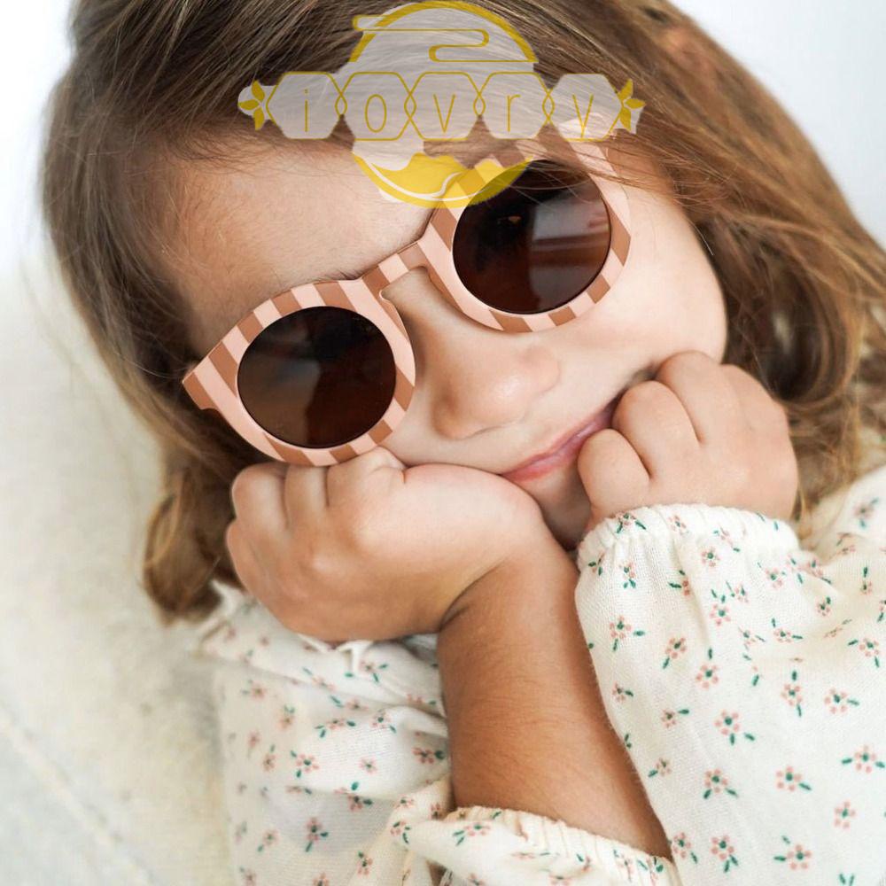 Kính Mát Tròn Kẻ Sọc Phong Cách Hàn Quốc Thời Trang Đường Phố Cho Bé