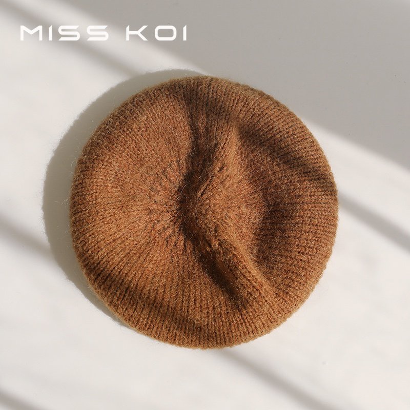 Mũ Beret Len Dệt Kim Màu Sắc Thời Trang Thu Đông Nhật Bản Dành Cho Nữ