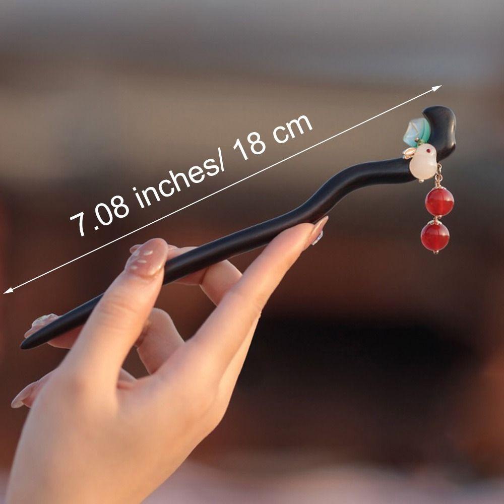 Trâm Cài Tóc Bằng Gỗ Đàn Hương Phối Tua Rua Phong Cách Cổ Điển Thời Trang