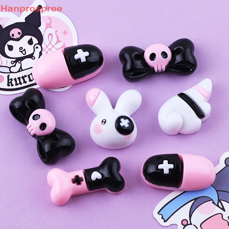 Bộ 10 Kẹp Tóc Hình Thỏ Hoạt Hình Bằng Nhựa Resin Bóng DIY