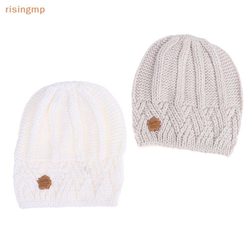 [risingmp] Mũ Beanie Dệt Kim Dày Co Giãn Giữ Ấm Mùa Thu Đông Cho Nữ