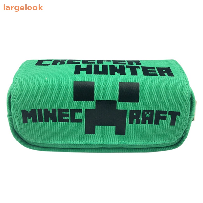 Túi Đựng Bút Bằng Vải Bạt Khóa Kéo Đôi In Hình Hoạt Hình Cho Bé