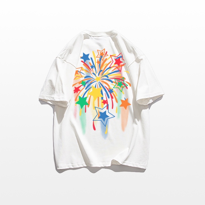 Áo thun NRVP 100% cotton tay ngắn cổ tròn in họa tiết phong cách Hàn Quốc cho nữ