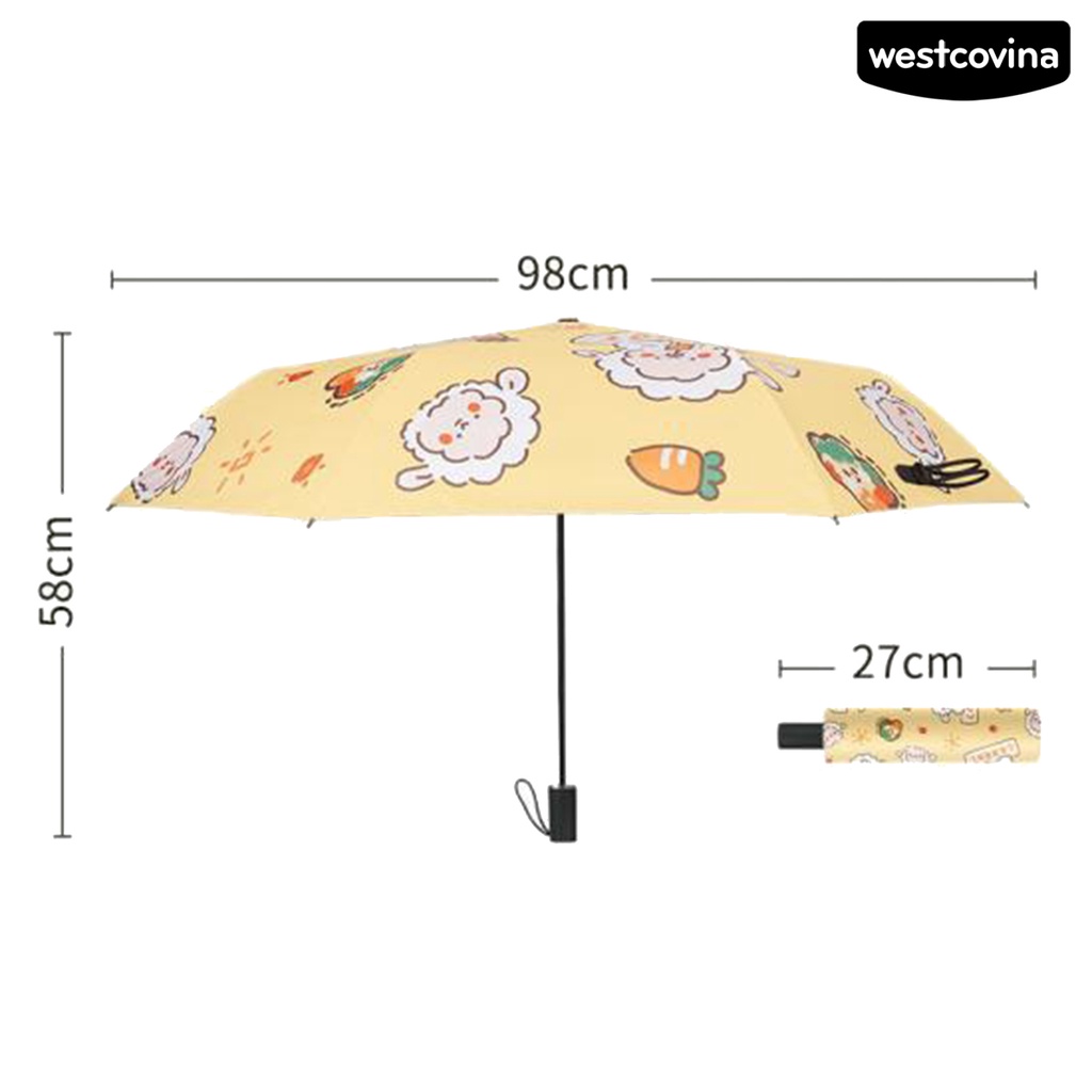 [COD]☁1 Bộ Dù Gấp Ba Khúc Chống Tia UV / Nắng / Mưa Tự Động Mini Bỏ Túi Tiện Dụng