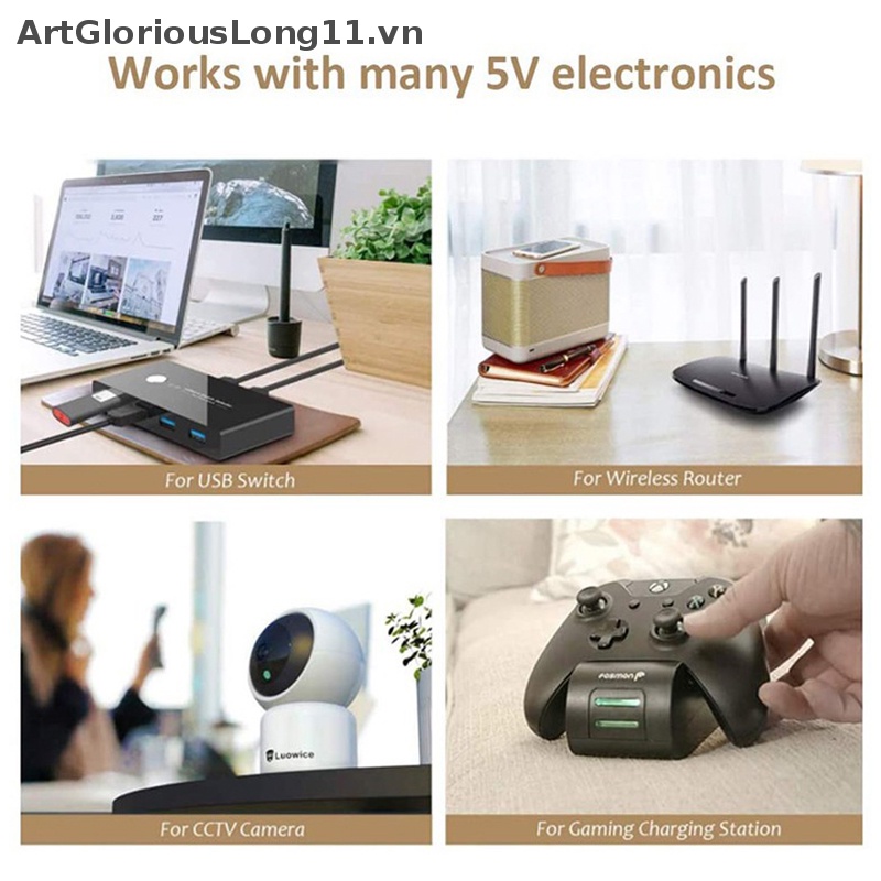 Phích Cắm Sạc Nguồn AC 100V-240V DC 5V 1A 2A Tiện Dụng